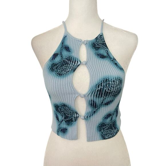 Urban Outfitters Womens Medium Tank Top Pru Floral Peekaboo Sweater Cami NWT - Picture 1 of 9
